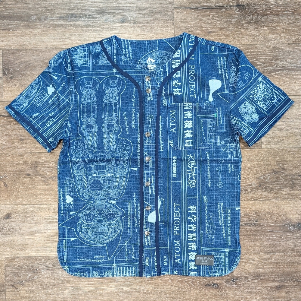 Bait x Astro Boy denim baseball (BLUE) jersey - SIZE 2XL